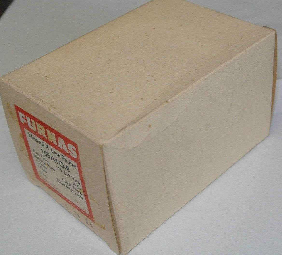 FURNAS 10BA1Q-B MANUAL X LINE STARTER 115/230V, w/ NEON PILOT LIGHT NEW SURPLUS10