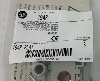 ALLEN BRADLEY 194R-PLA1 30/60A PADLOCK ACCESSORY SER.B ***LOTOF4***2