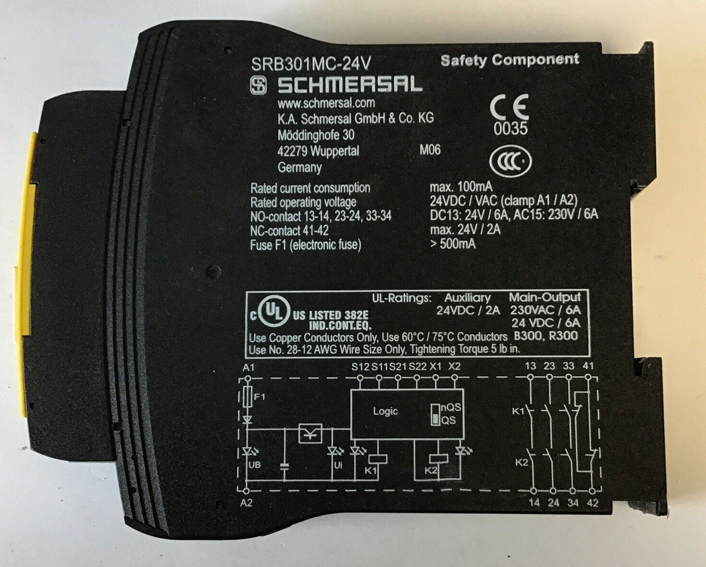 SCHMERSAL SRB301MC-24V SAFETY RELAY 24VDC/VAC 0