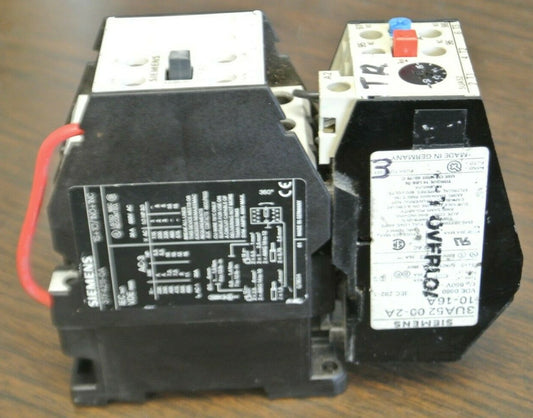SIEMENS 3TF4211-0A CONTACTOR + 3UA52 00-2A O'LOAD RELAY / 10-16A / 173-208V COIL0