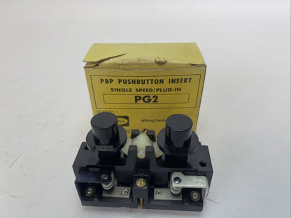 HUBBELL PG2 PBP PUSHBUTTON INSERT SINGLE SPEED / PLUG IN 120/240/480VAC 125/2500