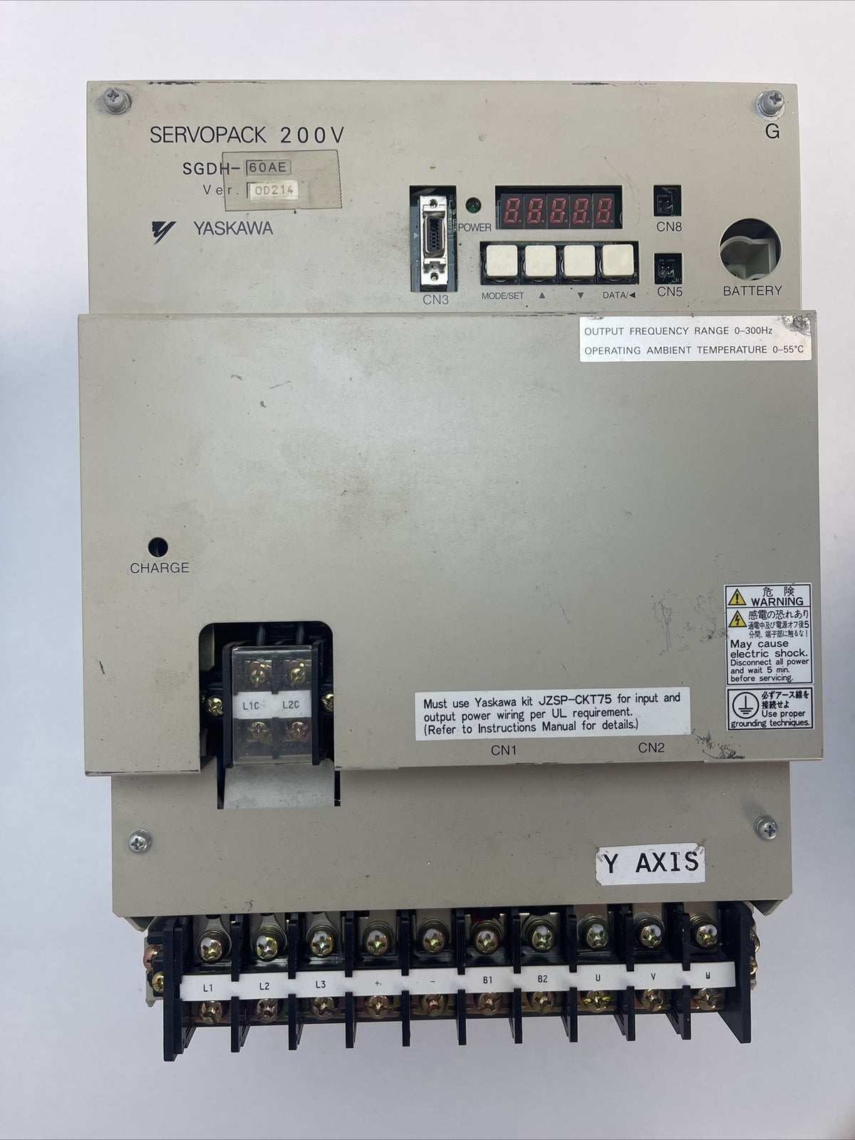 YASKAWA SGDH-60AE SERVOPACK 200V VER. 0D214 INPUT 200-230VAC OUTPUT 0-230VAC0