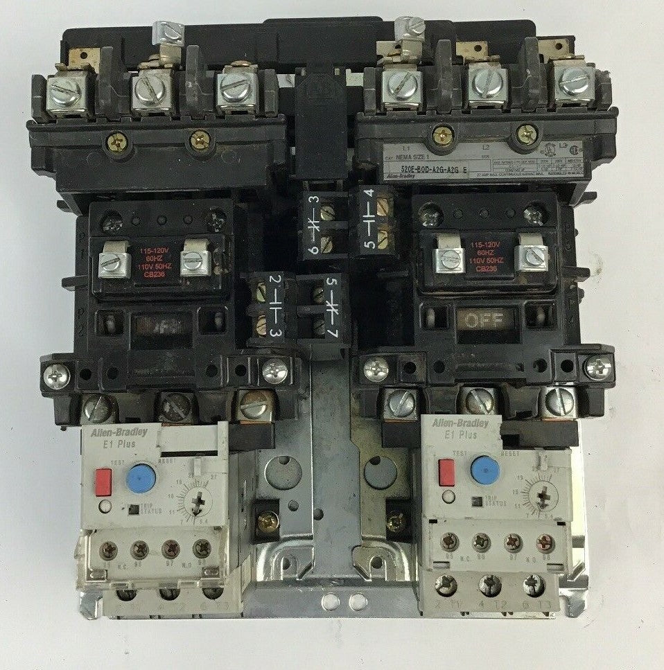 ALLEN BRADLEY 520E-BOD-A2G-A2G SIZE 1 REV STARTER 600VAC 27A 7.5HP COIL 120V 0
