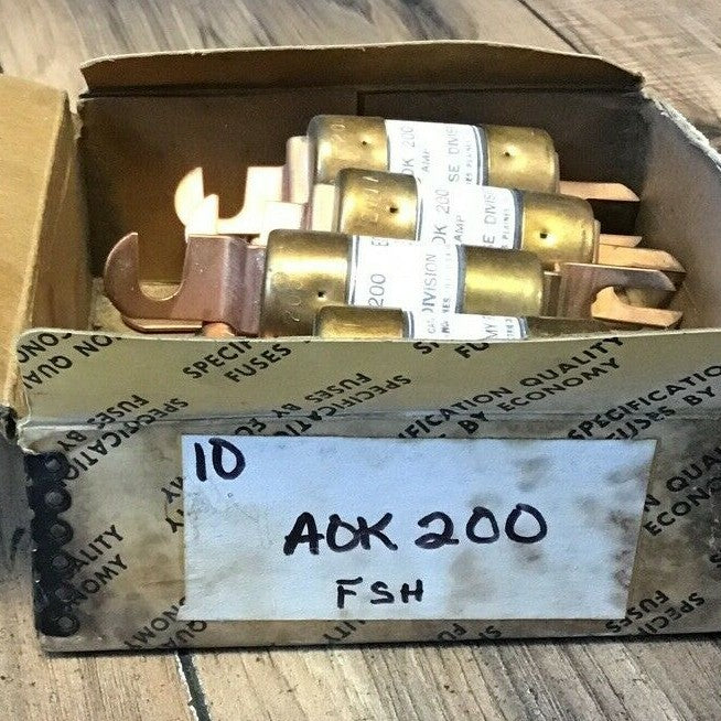 FEDERAL PACIFIC AOK 200 ECONOMY FUSE 125VAC***LOTOF10***2