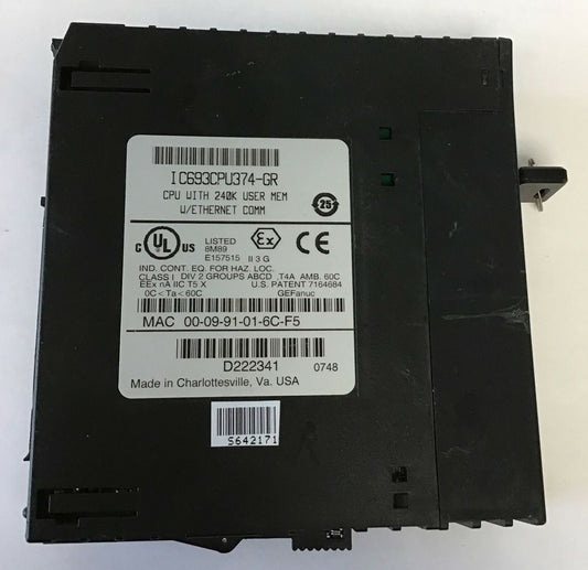GE FANUC IC693CPU374-GR CPU 240K W/ETHERNET COMM 0