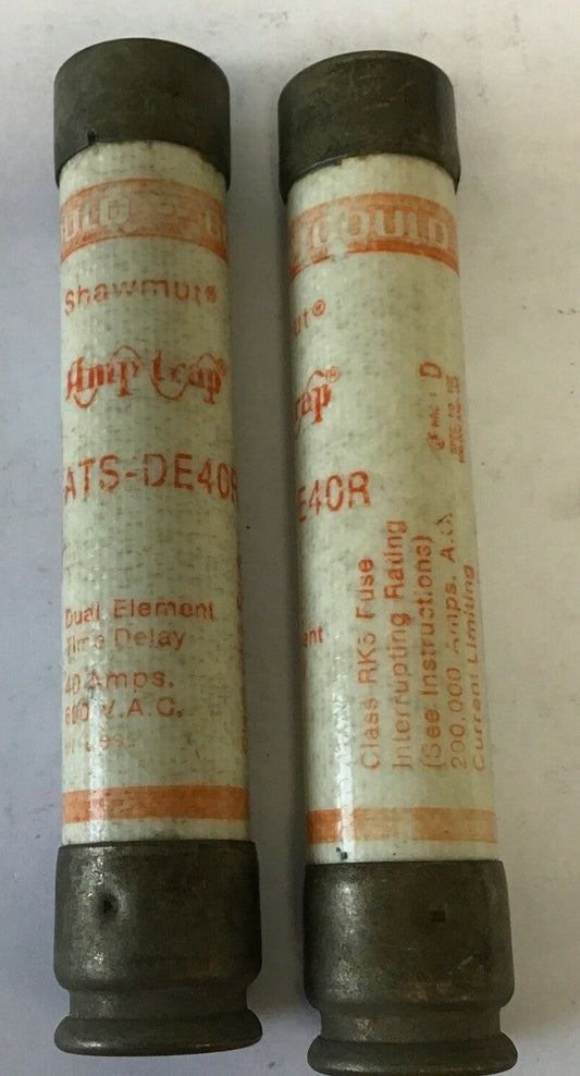 GOULD SHAWMUT ATS-DE40R AMP-TRAP FUSE 40A 600VAC CLASS RK5***LOTOF2***0