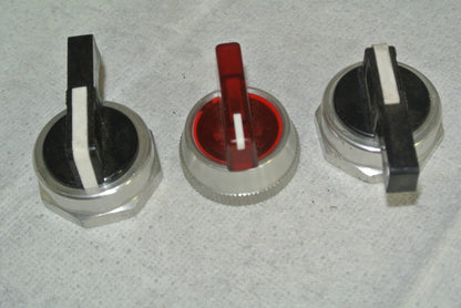 3-POSITION SELECTOR SWITCH KNOBS (ONLY) - 2 BLACK, ONE RED - 3-POSITION3