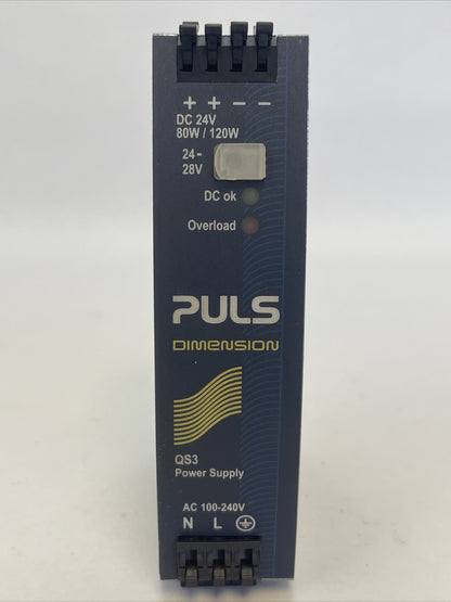 PULS DIMENSIONS QS3.241 POWER SUPPLY OUTPUT 24-28VDC INPUT 100-240VAC0