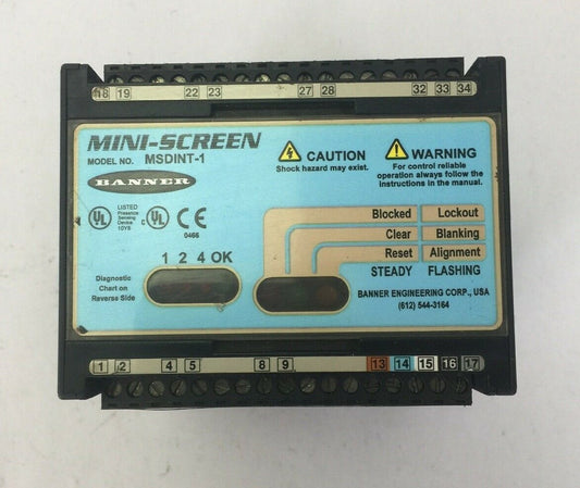 BANNER MSDINT-1 MINI-SCREEN CONTROLLER MODULE 24VDC 1.5A0