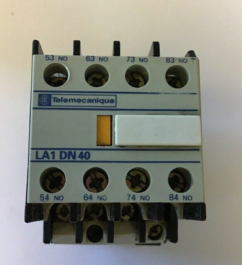 TELEMECANIQUE LA DN 40 W/LA4 DE 1E CONTACT 600VAC 10A 0