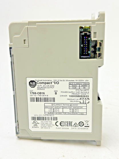 ALLEN-BRADLEY - 1769-OB16 SER. B, F/W REV 3.1, DIR/VER 10000550528/03 - 16 PT.2