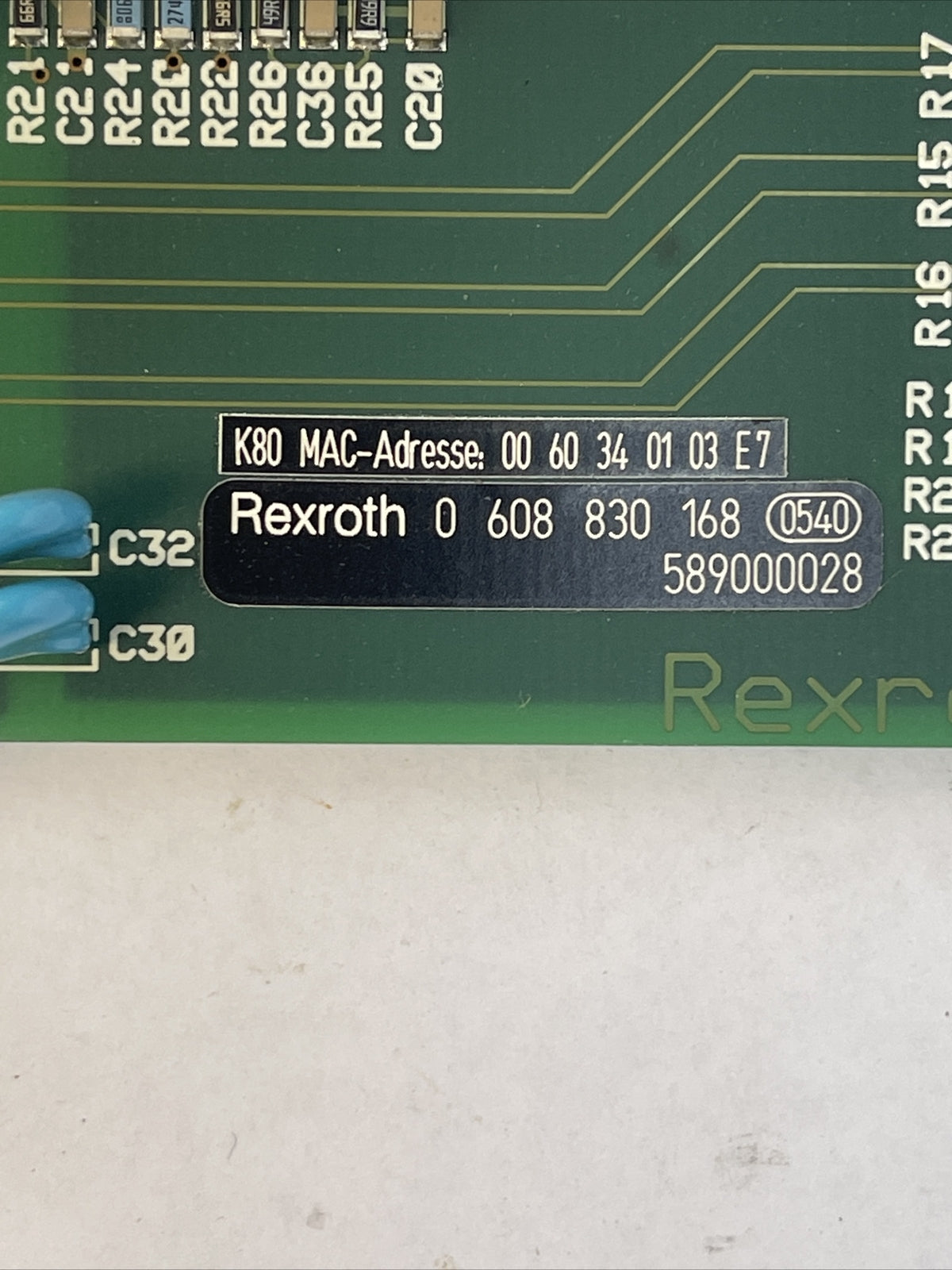 REXROTH 0 608 830 168 ETHERNET MODULE HW-VERSION 2.1 3 608 860 258 SMETH1