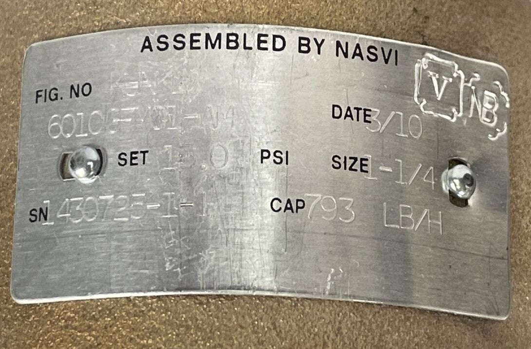 KUNKLE 6010GFM01-AM0015 VALVE 15.0PSI 2