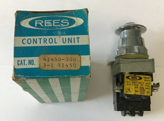 MACKWORTH G. REES 41450-000 3-1 R1450 PUSH BUTTON 600V 0