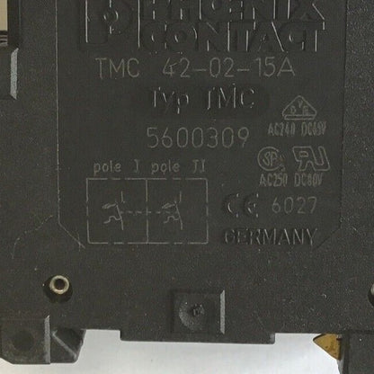 PHOENIX CONTACT TMC 42-02-15A CIRCUIT BREAKER 15A 2POLE 240VAC 6