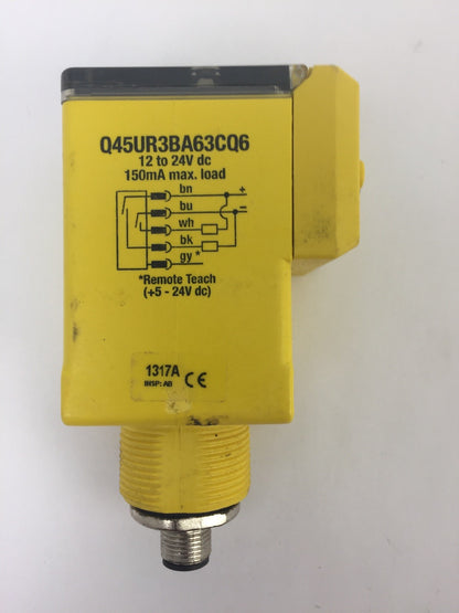 BANNER Q45UR3BA63CQ6 REMOTE ULTRASONIC SENSOR 12-24VDC 150mA0