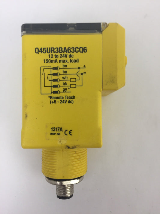 BANNER Q45UR3BA63CQ6 REMOTE ULTRASONIC SENSOR 12-24VDC 150mA0