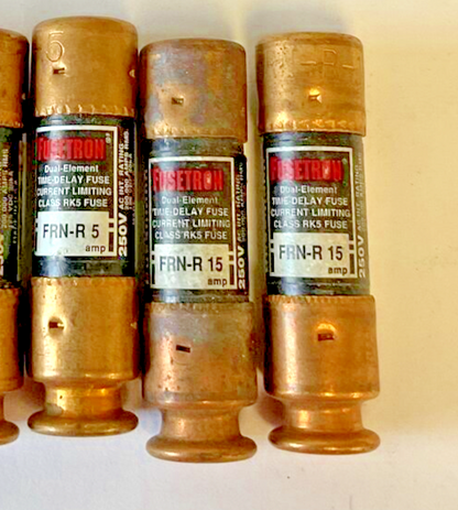 BUSSMANN FRN-R 15(3), FRN-R 20(3), FRN-R 5(1) FUSE FUSETRON 250VAC ***BAG OF 7**3