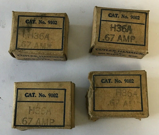 CUTLER HAMMER 9102 H36A  .67AMP HEATER****LOTOF4****0