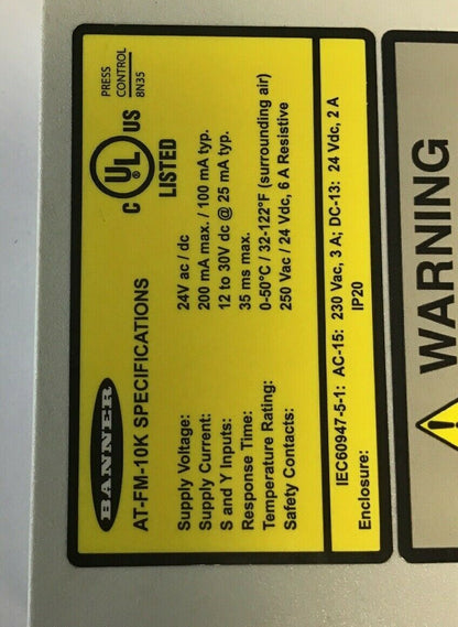 BANNER AT-FM-10K SAFETY RELAY 24VDC**** (PARTS ONLY) NOT WORKING*****2