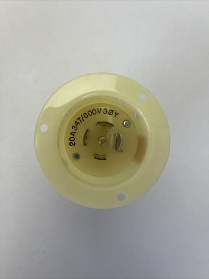 HUBBELL 2535 TWIST-LOCK FLANGED INLET 4POLE 5WIRE GROUNDING 20A 347/600V2