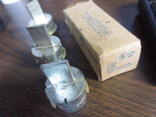 GOULD H1066 FUSE REDUCERS, 600V 100A to 60A - NEW SURPLUS - TWO PAIR / LOT of 40