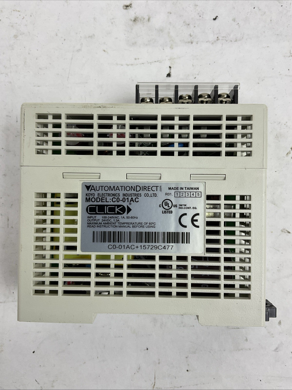 AUTOMATIONDIRECT C0-01AC POWER SUPPLY OUTPUT 24VDC 1.3A INPUT 100-240VAC 37VA1