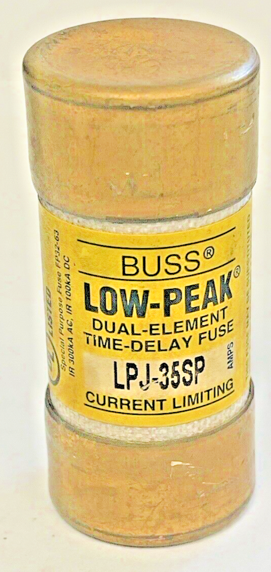 BUSS  LPJ-35SP  LOW-PEAK DUAL-ELEMENT TIME-DELAY FUSE 35A 600VAC***LOTOF3***0