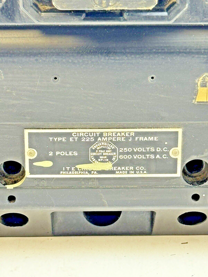 ITE - ET5906 - MOLDED CASE ET-225 FRAME CIRCUIT BREAKER - 200 A, 2 POLE, 600 VAC2