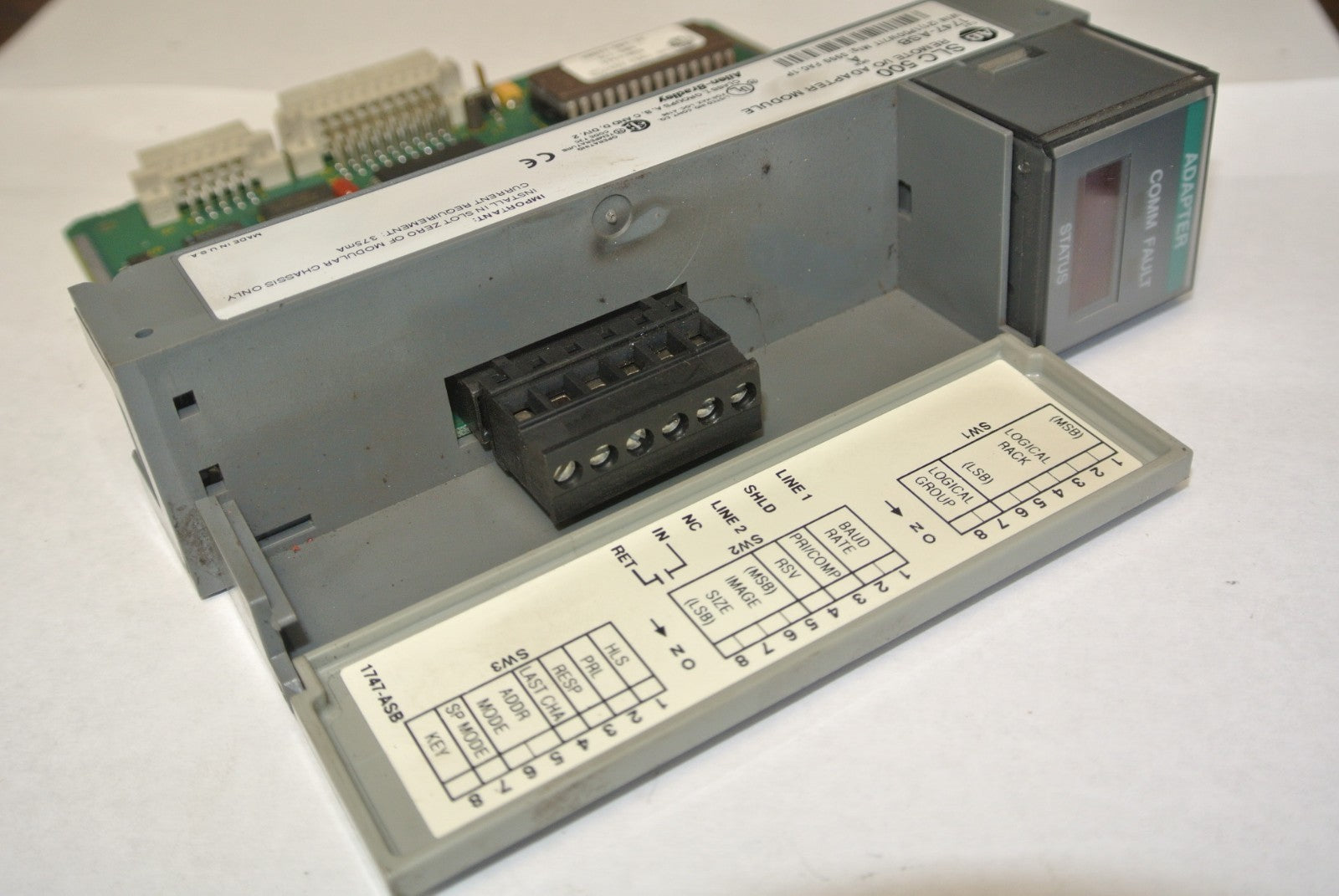 ALLEN-BRADLEY 1747-ASB REMOTE I/O ADAPTER MODULE - Ser. A 3