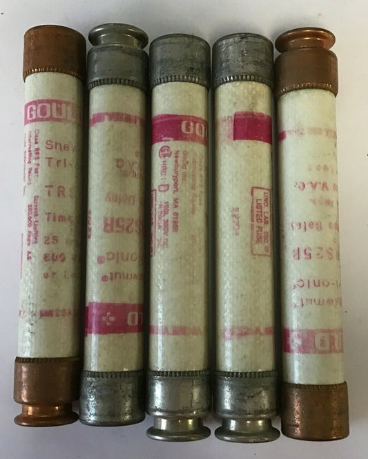 GOULD SHAWMUT TRS25R TRI-ONIC FUSE 600VAC TYPE1 25AMP ***LOTOF5***0