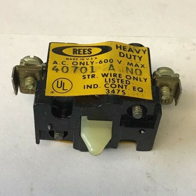REES 40701 A NO AUXILIARY CONTACT 600VAC ***LOTOF4***3