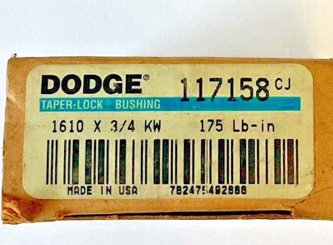 DODGE 117158 CJ TAPER-LOCK BUSHING 1610 X 3/4 KW1