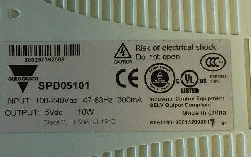 CARLO GAVAZZI SPD05101 AC-DC CONVERTER 5VDC-2A 100-240VAC 10W 47-63HZ2