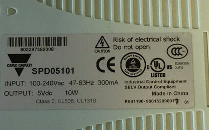 CARLO GAVAZZI SPD05101 AC-DC CONVERTER 5VDC-2A 100-240VAC 10W 47-63HZ2