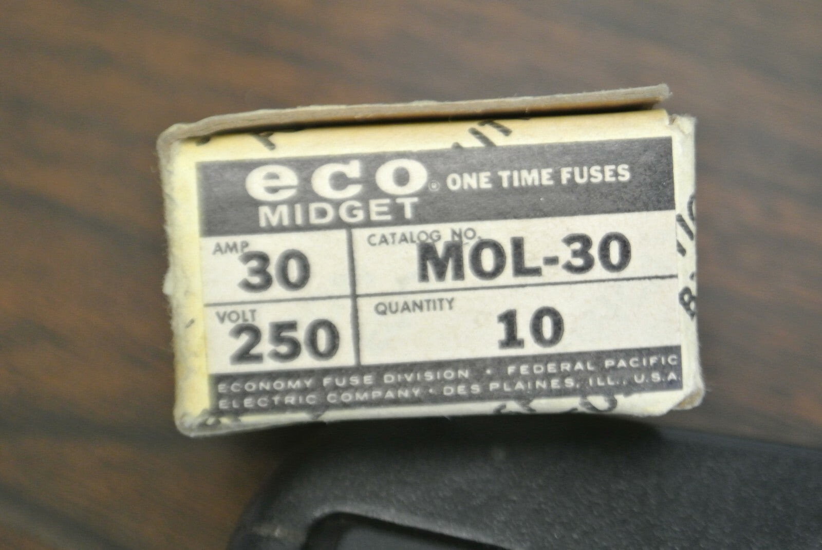 BOX of 10 / ECONOMY / FPE MOL-30 MIDGET ONE-TIME FUSE / 30A / 250V4