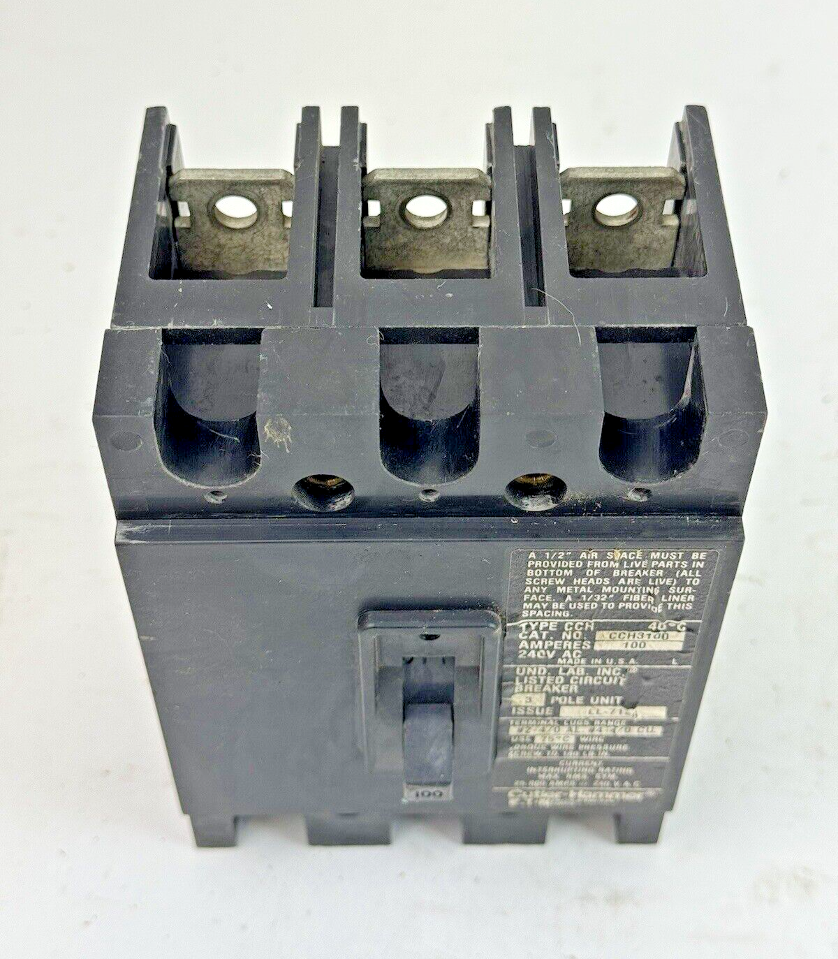 CUTLER-HAMMER / EATON - CCH3100 - CIRCUIT BREAKER - 100A/ 240 VAC/ 3 POLE7