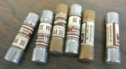 LOT of 6 / BUSSMANN / TRON KAA30 RECTIFIER FUSES / 130V / 30A / NEW SURPLUS0