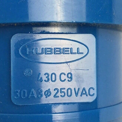 HUBBELL 430C9 PIN&SLEEVE 30AMP 250VOLT 3POLE 4-WIRE GROUNDING 6