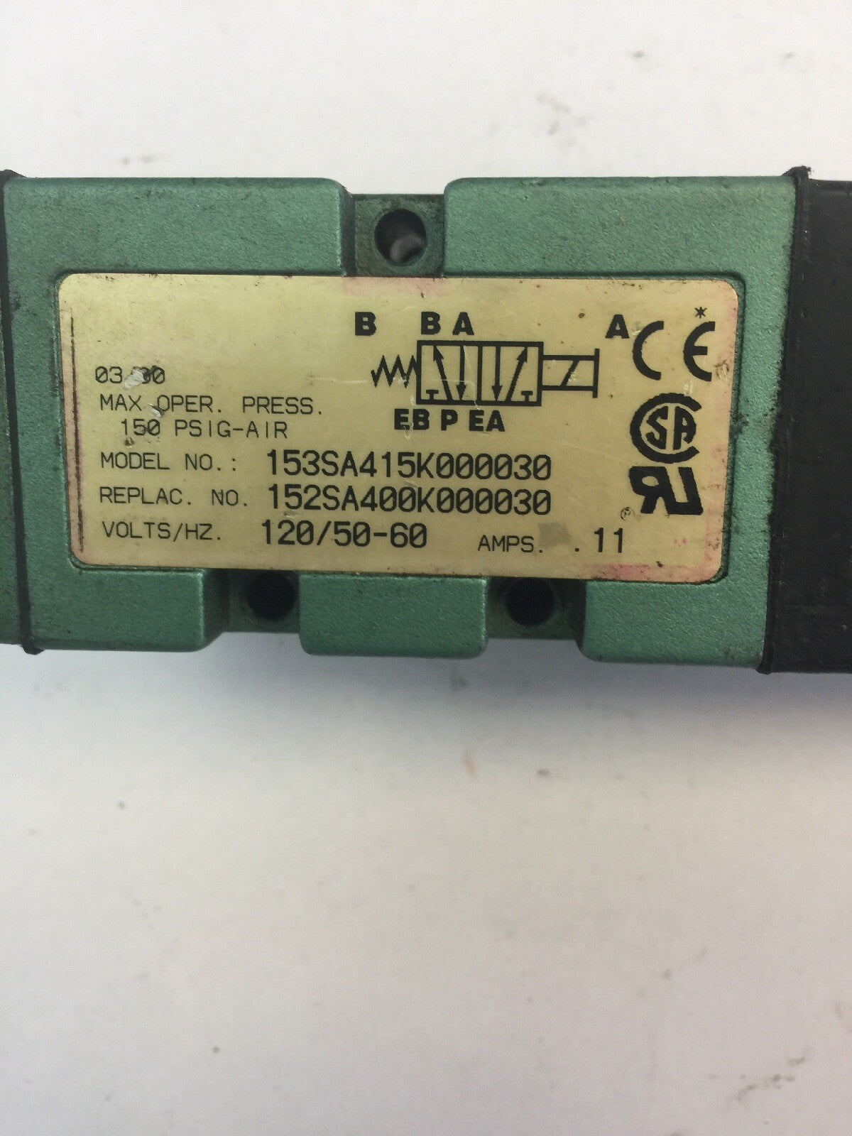 NUMATICS 228-690B SOLENOID VALVE 100-115/50 110-120/60 0.12 AMP7