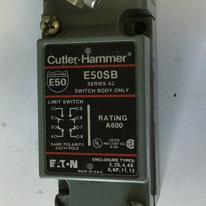 CUTLER HAMMER E50SB SER.A2 A600 LIMIT SWITCH W/ E50DD1 SWITCH HEAD.1