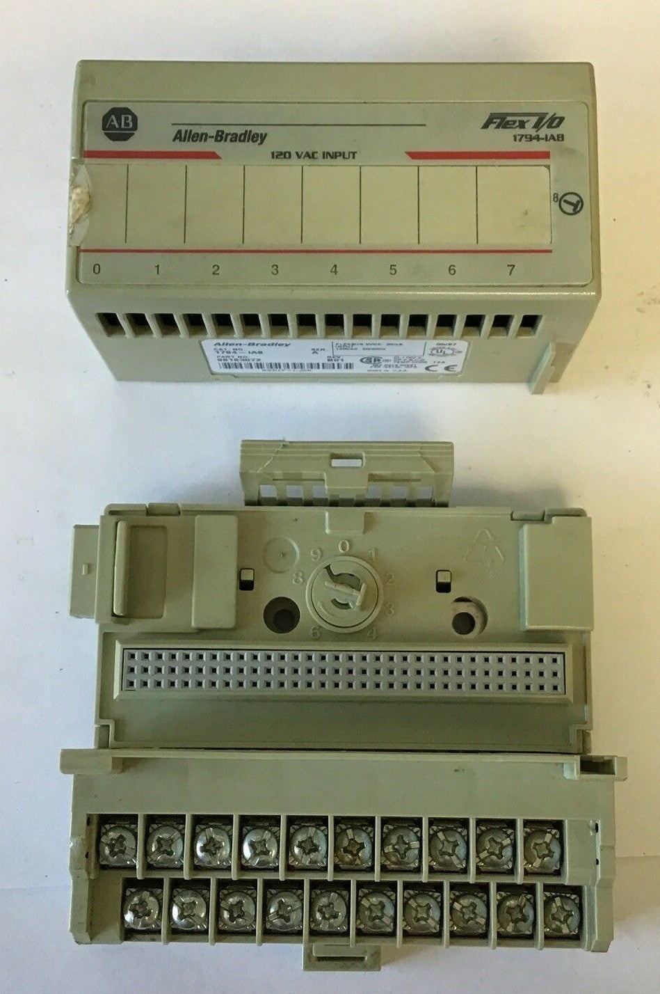 ALLEN BRADLEY 1794-IA8 INPUT MODULE SER.B W/ 1794-TBN/A TERMINAL BLOCK0