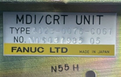 FANUC A02B-0076-C061 MDI/CRT UNIT OPERATOR PANEL1