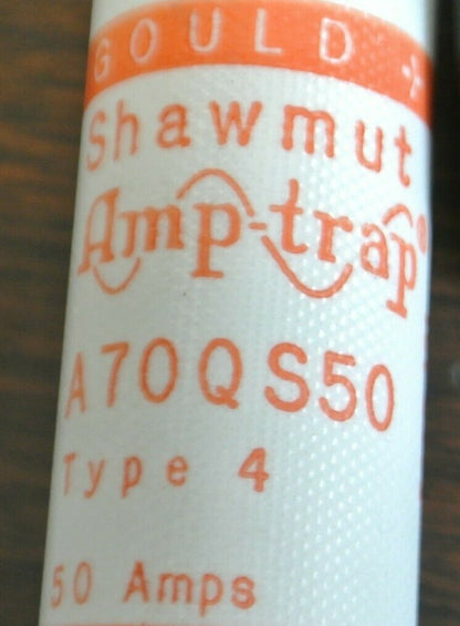 GOULD SHAWMUT A70QS50 AMP-TRAP SEMICONDUCTOR FUSE / 700VAC / 50A / NEW SURPLUS1