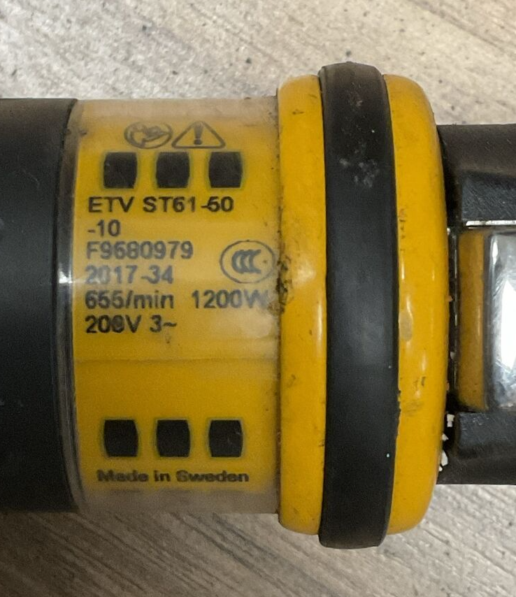 ATLAS COPCO ETV ST61-50-10 655/min 1200W 200VAC NUTRUNNER W/ 4220 2636 05 CABLE2