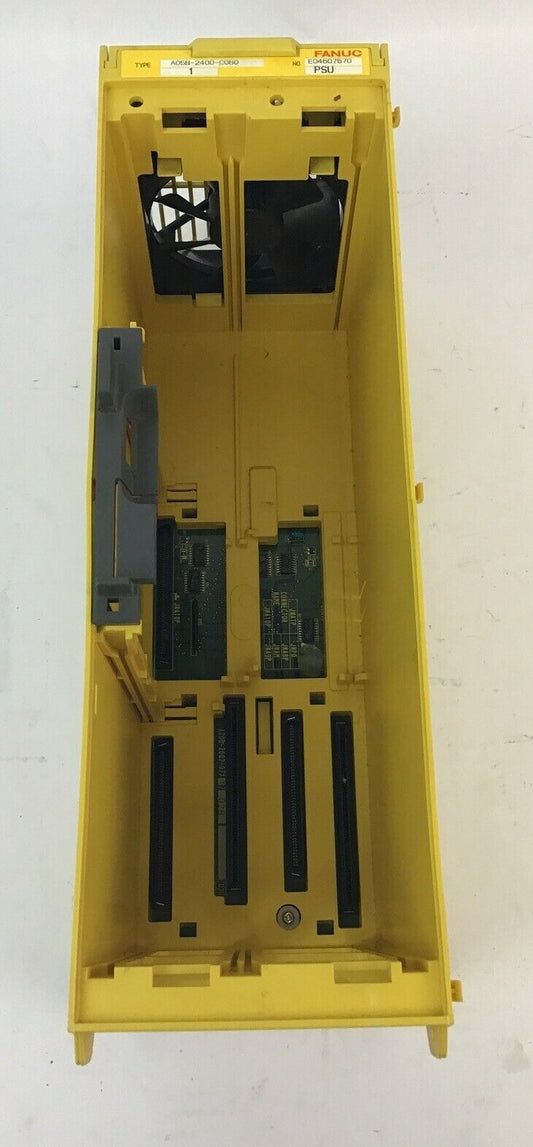 FANUC A05B-2400-C060 2SLOT RACK CHASSIS W/ FAN A02B-0260-C0210