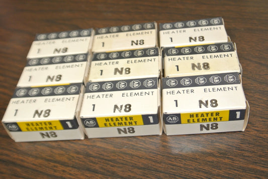 LOT of 9 / ALLEN-BRADLEY N8 THERMAL OVERLOAD HEATER ELEMENTS / NEW SURPLUS0