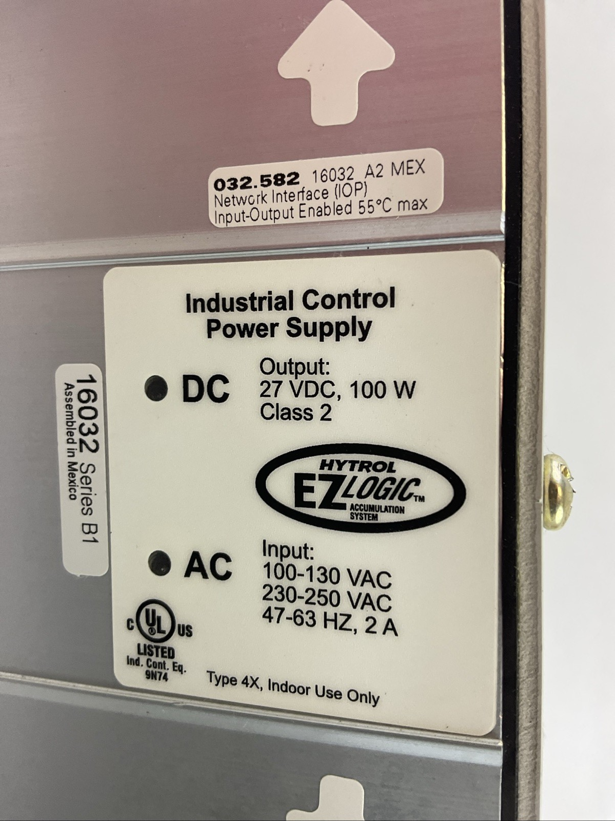 HYTROL EZ LOGIC 16032 SER B1 032.582 INDUSTRIAL CONTROL POWER SUPPLY OUTPUT1