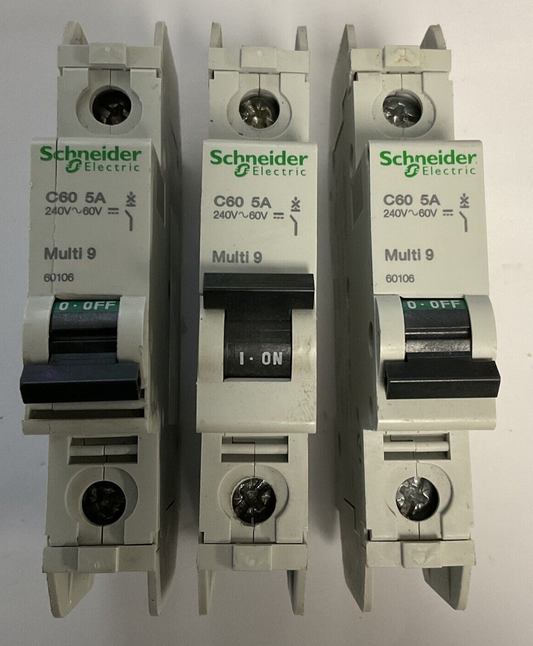 SCHNEIDER ELECTRIC C60 5A MULTI 9 CIRCUIT BREAKER 240VAC/60VDC***LOTOF3***0