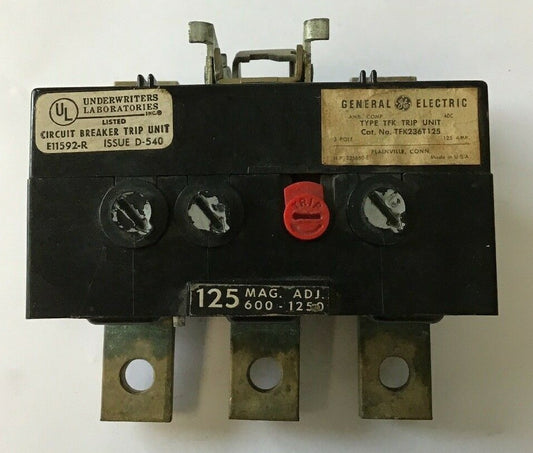 GE TFK236T125 125AMP TYPE TFK 3POLE TRIP UNIT0